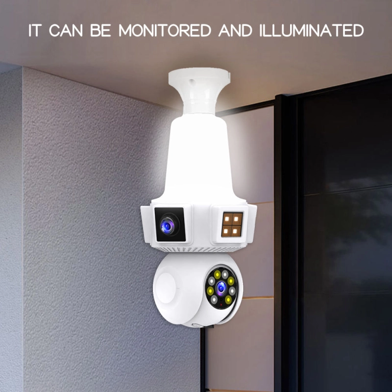 V380pro Bulb Ptz Three Lens WiFi IP Camera.